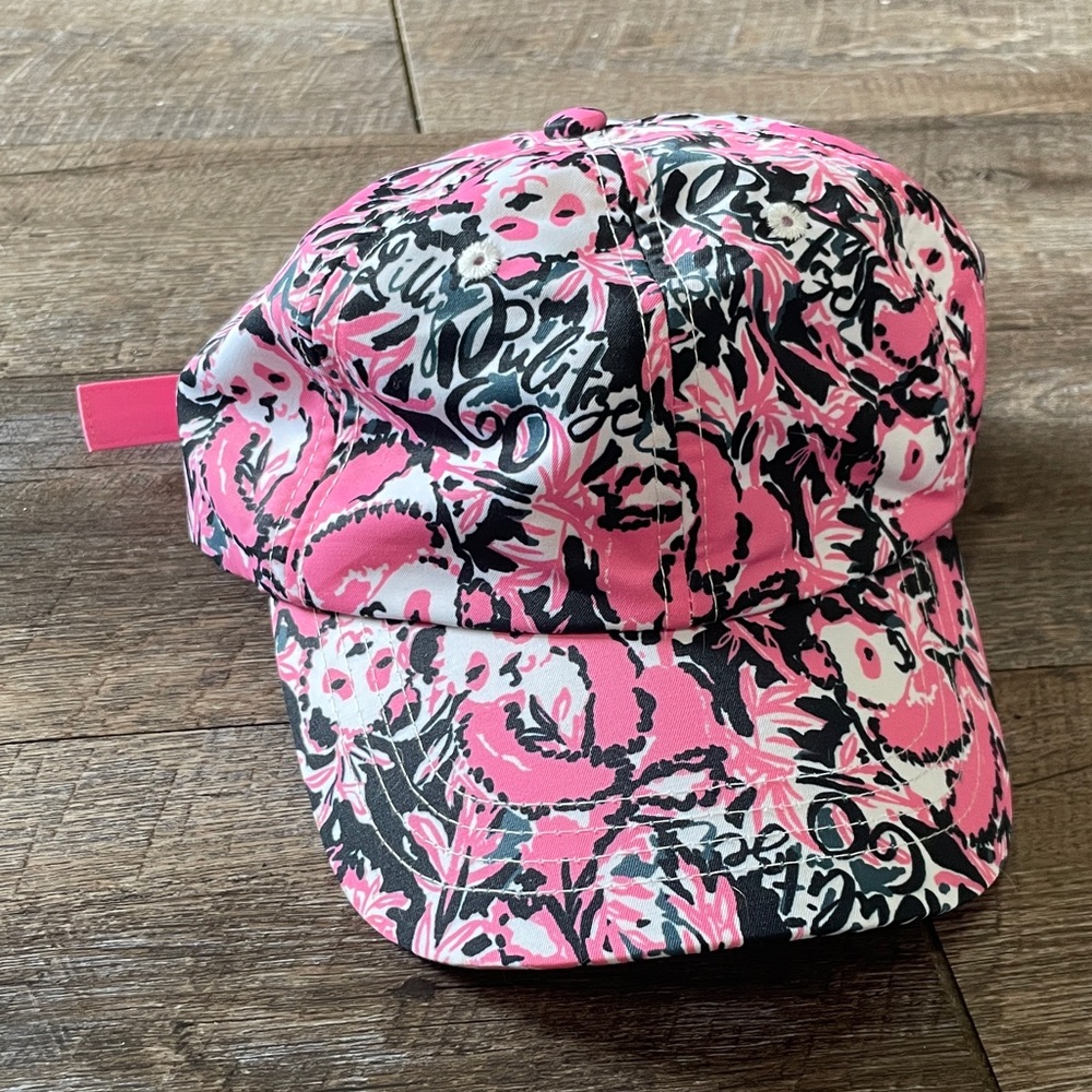 Lilly Pulitzer Hangin With My Boo Panda Print Run Around Baseball Cap Hat